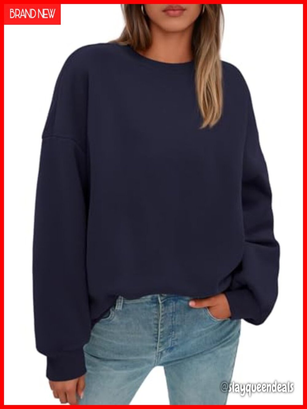 Oversized Crewneck Sweatshirt Women Pullover Fleece